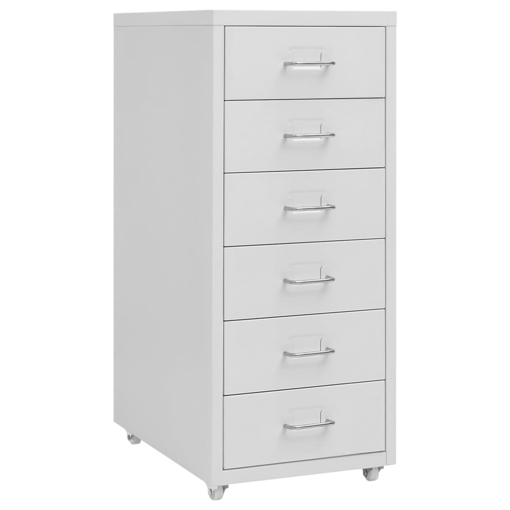 Mobile File Cabinet Grey 28x41x69 cm Metal